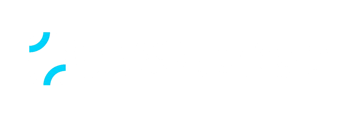 LUSTRUVA — logo blanc et cyan transparent