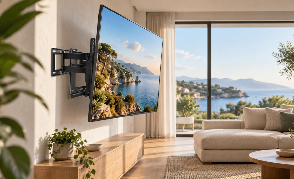 Support TV mural orientable et inclinable à double bras [TV 32''-65'']